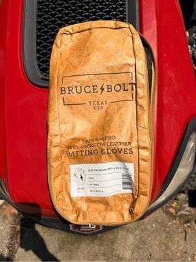 Bruce Bolt Premium Pro Batting Glove Pouch - Tan